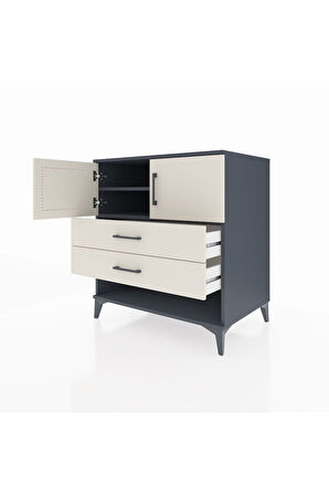 Kronos Şifonyer 2 Raflı 2 Çekmeceli 2 Kapaklı 88x59x96 Antrasit-Aytaşı