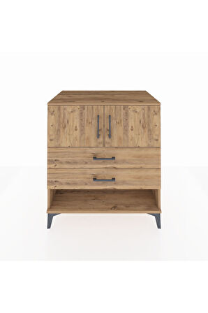 Kronos Şifonyer 2 Raflı 2 Çekmeceli 2 Kapaklı 88x59x96 Çam-Çam