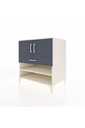 Kronos Şifonyer 3 Raflı Tek Çekmeceli 2 Kapaklı 88x59x96 Aytaşı-Antrasit