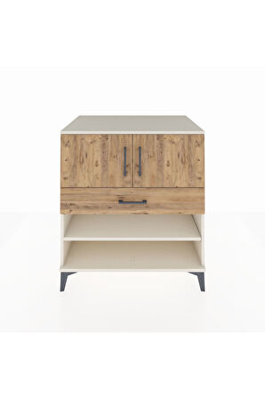 Kronos Şifonyer 3 Raflı Tek Çekmeceli 2 Kapaklı 88x59x96 Aytaşı-Çam