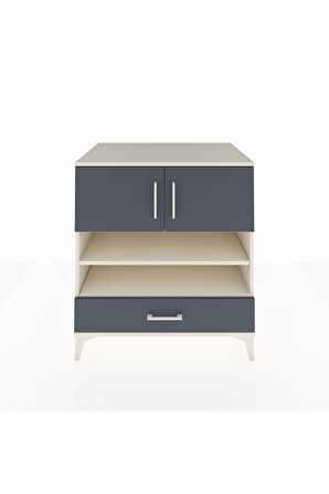 Kronos Şifonyer 4 Raflı Tek Çekmeceli 2 Kapaklı 88x59x96 Aytaşı-Antrasit