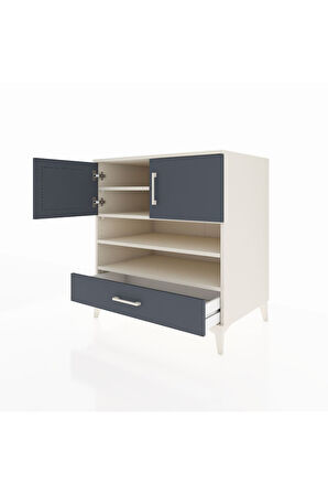 Kronos Şifonyer 4 Raflı Tek Çekmeceli 2 Kapaklı 88x59x96 Aytaşı-Antrasit