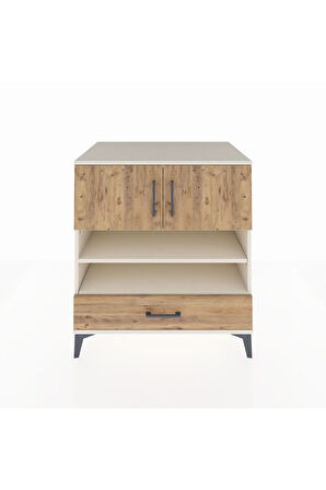 Kronos Şifonyer 4 Raflı Tek Çekmeceli 2 Kapaklı 88x59x96 Aytaşı-Çam