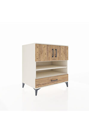 Kronos Şifonyer 4 Raflı Tek Çekmeceli 2 Kapaklı 88x59x96 Aytaşı-Çam