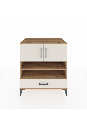 Kronos Şifonyer 4 Raflı Tek Çekmeceli 2 Kapaklı 88x59x96 Çam-Aytaşı