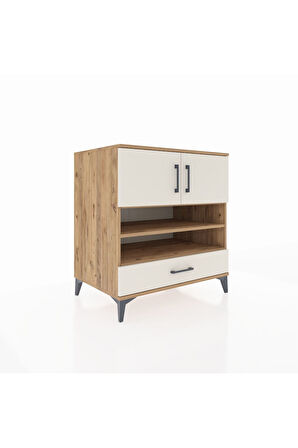 Kronos Şifonyer 4 Raflı Tek Çekmeceli 2 Kapaklı 88x59x96 Çam-Aytaşı