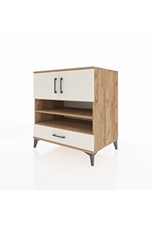 Kronos Şifonyer 4 Raflı Tek Çekmeceli 2 Kapaklı 88x59x96 Çam-Aytaşı