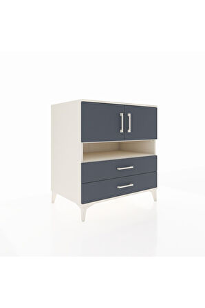 Kronos Şifonyer 3 Raflı 2 Çekmeceli 2 Kapaklı 88x59x96 Aytaşı-Antrasit