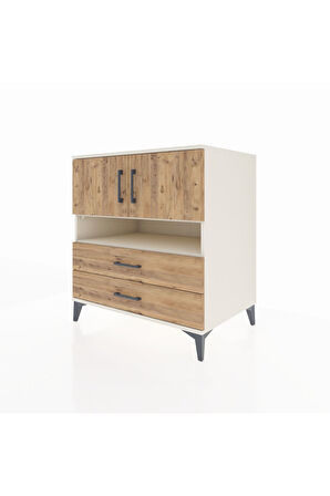 Kronos Şifonyer 3 Raflı 2 Çekmeceli 2 Kapaklı 88x59x96 Aytaşı-Çam