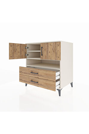 Kronos Şifonyer 3 Raflı 2 Çekmeceli 2 Kapaklı 88x59x96 Aytaşı-Çam