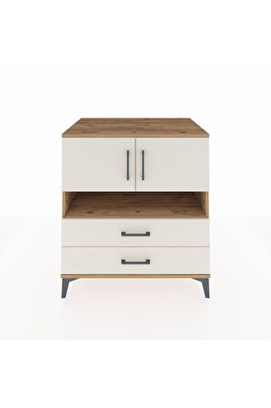 Kronos Şifonyer 3 Raflı 2 Çekmeceli 2 Kapaklı 88x59x96 Çam-Aytaşı