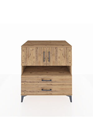 Kronos Şifonyer 3 Raflı 2 Çekmeceli 2 Kapaklı 88x59x96 Çam-Çam