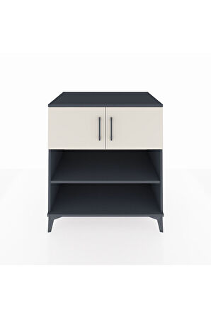 Kronos Şifonyer 3 Raflı 2 Kapaklı 88x59x96 Antrasit-Aytaşı