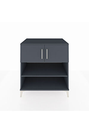 Kronos Şifonyer 3 Raflı 2 Kapaklı 88x59x96 Antrasit-Antrasit