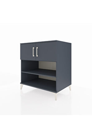 Kronos Şifonyer 3 Raflı 2 Kapaklı 88x59x96 Antrasit-Antrasit