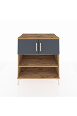 Kronos Şifonyer 3 Raflı 2 Kapaklı 88x59x96 Çam-Antrasit