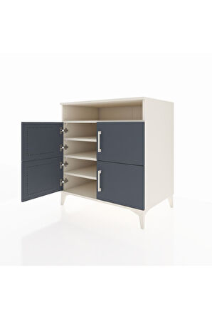 Kronos Şifonyer 4 Raflı 4 Kapaklı 88x59x96 Aytaşı-Antrasit