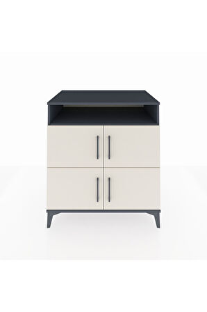 Kronos Şifonyer 4 Raflı 4 Kapaklı 88x59x96 Antrasit-Aytaşı