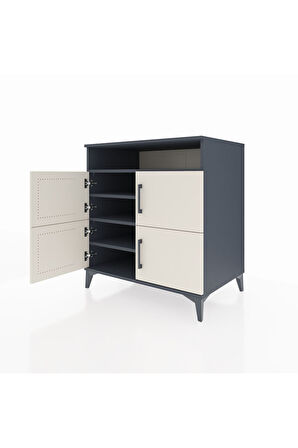 Kronos Şifonyer 4 Raflı 4 Kapaklı 88x59x96 Antrasit-Aytaşı