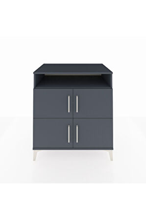 Kronos Şifonyer 4 Raflı 4 Kapaklı 88x59x96 Antrasit-Antrasit