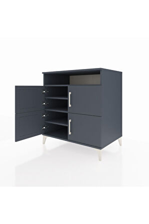 Kronos Şifonyer 4 Raflı 4 Kapaklı 88x59x96 Antrasit-Antrasit
