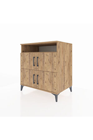 Kronos Şifonyer 4 Raflı 4 Kapaklı 88x59x96 Çam-Çam