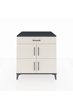 Kronos Şifonyer 3 Raflı Tek Çekmeceli 4 Kapaklı 88x59x96 Antrasit-Aytaşı