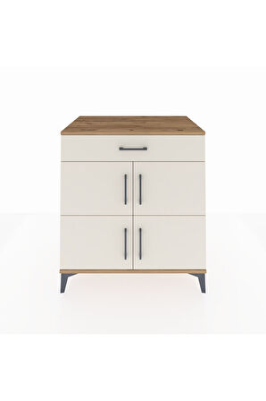 Kronos Şifonyer 3 Raflı Tek Çekmeceli 4 Kapaklı 88x59x96 Çam-Aytaşı