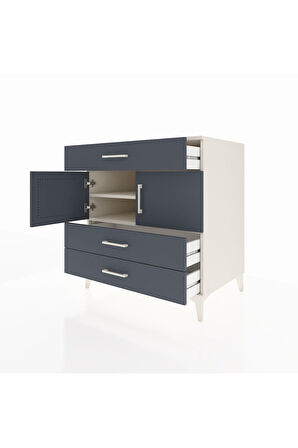 Kronos Şifonyer 2 Raflı 3 Çekmeceli 2 Kapaklı 88x59x96 Aytaşı-Antrasit