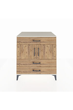 Kronos Şifonyer 2 Raflı 3 Çekmeceli 2 Kapaklı 88x59x96 Aytaşı-Çam