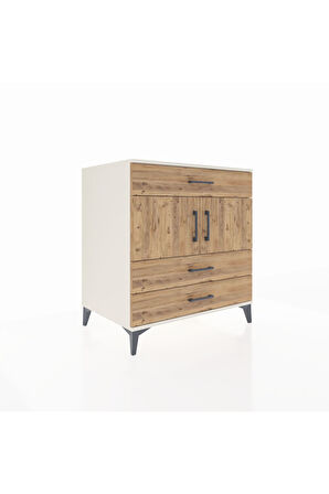 Kronos Şifonyer 2 Raflı 3 Çekmeceli 2 Kapaklı 88x59x96 Aytaşı-Çam