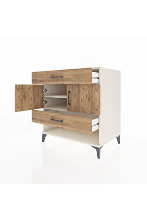 Kronos Şifonyer 2 Raflı 2 Çekmeceli 2 Kapaklı 88x59x96 Aytaşı-Çam