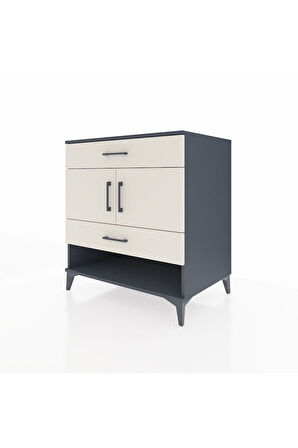 Kronos Şifonyer 2 Raflı 2 Çekmeceli 2 Kapaklı 88x59x96 Antrasit-Aytaşı