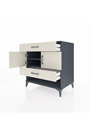 Kronos Şifonyer 2 Raflı 2 Çekmeceli 2 Kapaklı 88x59x96 Antrasit-Aytaşı