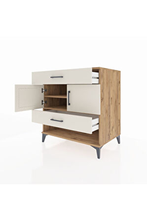 Kronos Şifonyer 2 Raflı 2 Çekmeceli 2 Kapaklı 88x59x96 Çam-Aytaşı