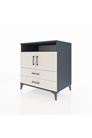 Kronos Şifonyer 3 Raflı 2 Çekmeceli 2 Kapaklı 88x59x96 Antrasit-Aytaşı