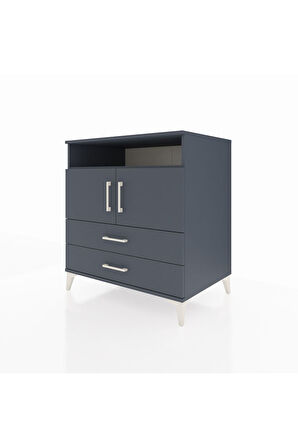 Kronos Şifonyer 3 Raflı 2 Çekmeceli 2 Kapaklı 88x59x96 Antrasit-Antrasit