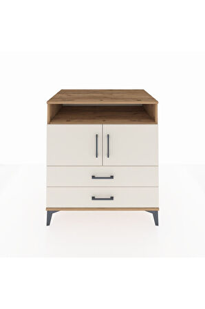 Kronos Şifonyer 3 Raflı 2 Çekmeceli 2 Kapaklı 88x59x96 Çam-Aytaşı