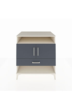 Kronos Şifonyer 3 Raflı Tek Çekmeceli 2 Kapaklı 88x59x96 Aytaşı-Antrasit