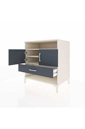 Kronos Şifonyer 3 Raflı Tek Çekmeceli 2 Kapaklı 88x59x96 Aytaşı-Antrasit