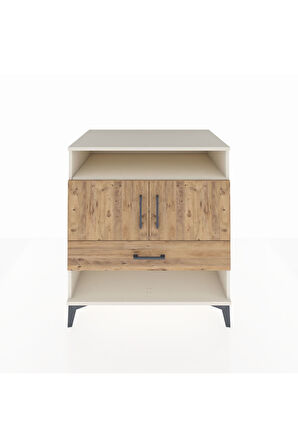 Kronos Şifonyer 3 Raflı Tek Çekmeceli 2 Kapaklı 88x59x96 Aytaşı-Çam