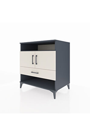 Kronos Şifonyer 3 Raflı Tek Çekmeceli 2 Kapaklı 88x59x96 Antrasit-Aytaşı