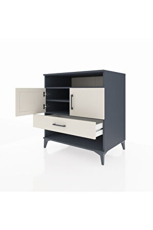 Kronos Şifonyer 3 Raflı Tek Çekmeceli 2 Kapaklı 88x59x96 Antrasit-Aytaşı