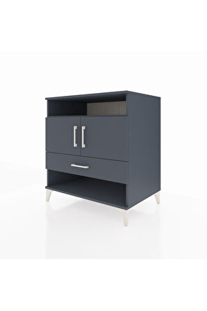 Kronos Şifonyer 3 Raflı Tek Çekmeceli 2 Kapaklı 88x59x96 Antrasit-Antrasit