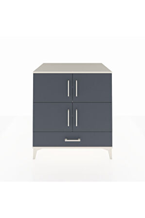 Kronos Şifonyer 4 Raflı Tek Çekmeceli 4 Kapaklı 88x59x96 Aytaşı-Antrasit