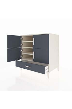 Kronos Şifonyer 4 Raflı Tek Çekmeceli 4 Kapaklı 88x59x96 Aytaşı-Antrasit