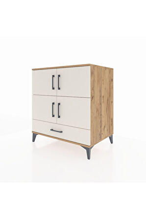 Kronos Şifonyer 4 Raflı Tek Çekmeceli 4 Kapaklı 88x59x96 Çam-Aytaşı