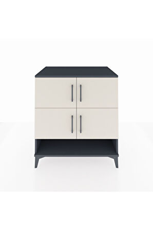 Kronos Şifonyer 4 Raflı 4 Kapaklı 88x59x96 Antrasit-Aytaşı