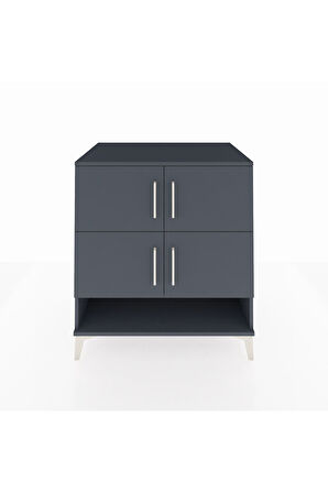 Kronos Şifonyer 4 Raflı 4 Kapaklı 88x59x96 Antrasit-Antrasit