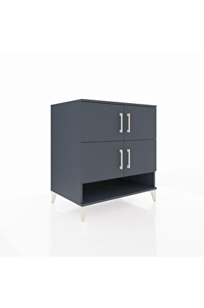 Kronos Şifonyer 4 Raflı 4 Kapaklı 88x59x96 Antrasit-Antrasit